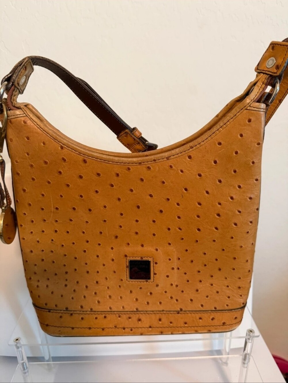 Dooney & Bourke VINTAGE Ostrich Embossed Hobo Bag